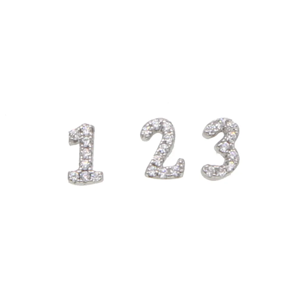 925 sterling silver dainty delicate jewelry minimalist tiny cute cz numbers one two three stud small girl women multiple earring (5)