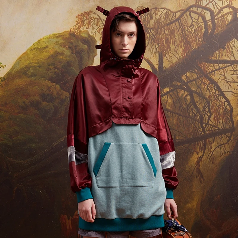 

IRINAY100 2019 Spring Summer New Collection original design pachwork oversize hoodies women top