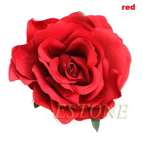U119 флокированная ткань красная роза цветок заколка для волос шпилька DIY головной убор аксессуары для волос
