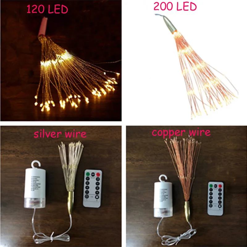 Подвесной Сказочный светильник Starburst s 200/120 светодиодный струнный светильник в форме букета фейерверк с питанием от батареи с пультом дистанционного управления для домашнего декора