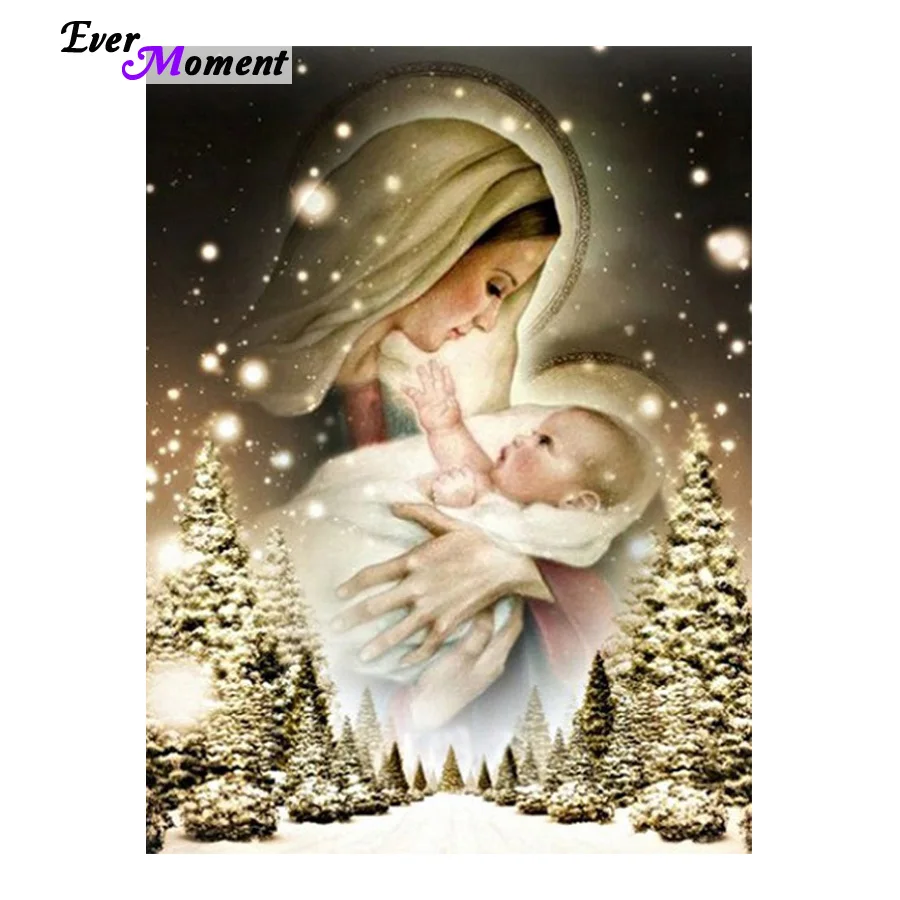 

5D Diamond Embroidery Madonna And Child Cross Stitch Crystal Square Diamond Sets Decorative Diy Diamond Painting ASF312