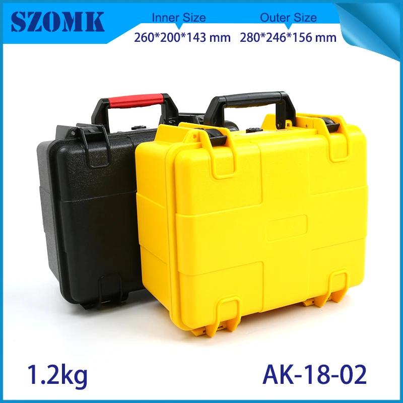 

waterproof plastic hard tool carrying case pp and abs weatherproof equipment tool case with Sponge inside 280x246x156 mm szomk