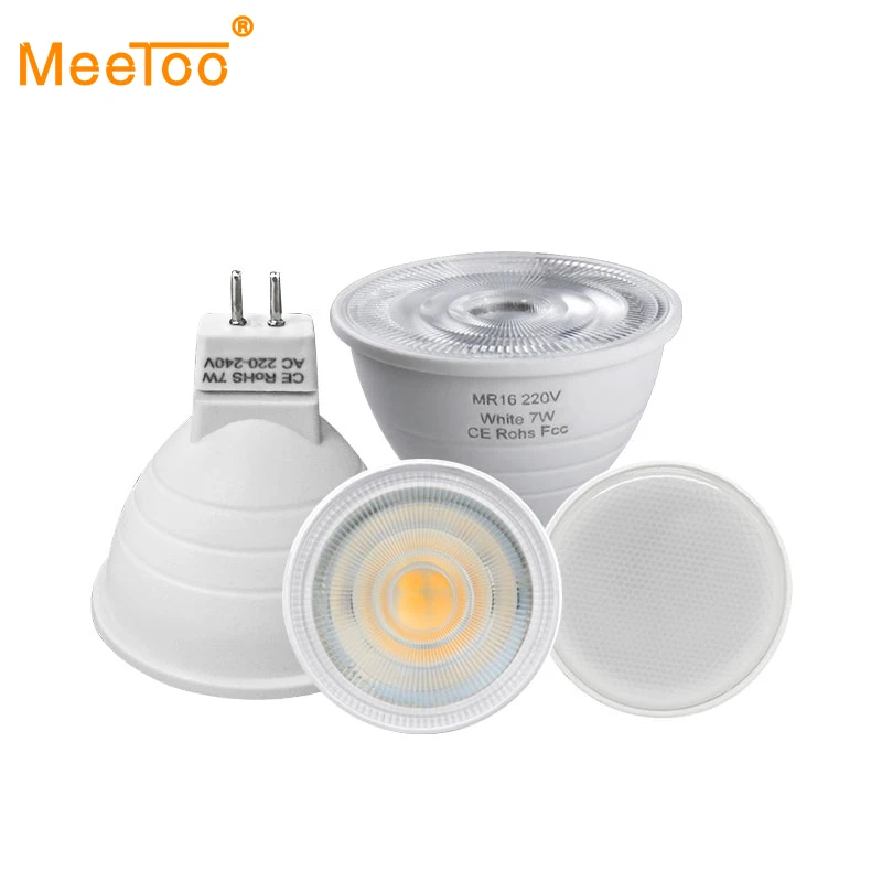 MR16 светодиодный лампы Spotlight 220 V 5 W 7 COB Чип угол луча 120/24 пятно света GU5.3 лампада