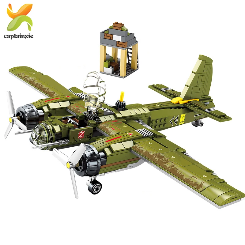 559 шт. WW2 Военная серия Ju-88 бомбежка самолет строительные блоки военный вертолет
