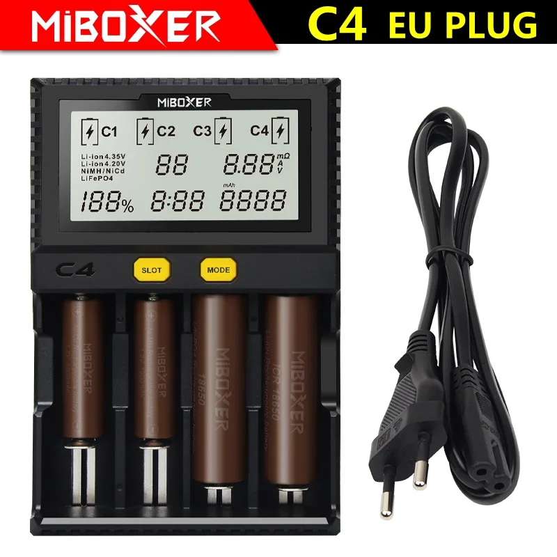 Miboxer C4 VC4 D4 lcd зарядное устройство для Li-ion/LiFePO4/Ni-MH/Ni-Cd 18650 14500 26650AAA4. 2 3,7 в 1,2 в - Цвет: NEW C4