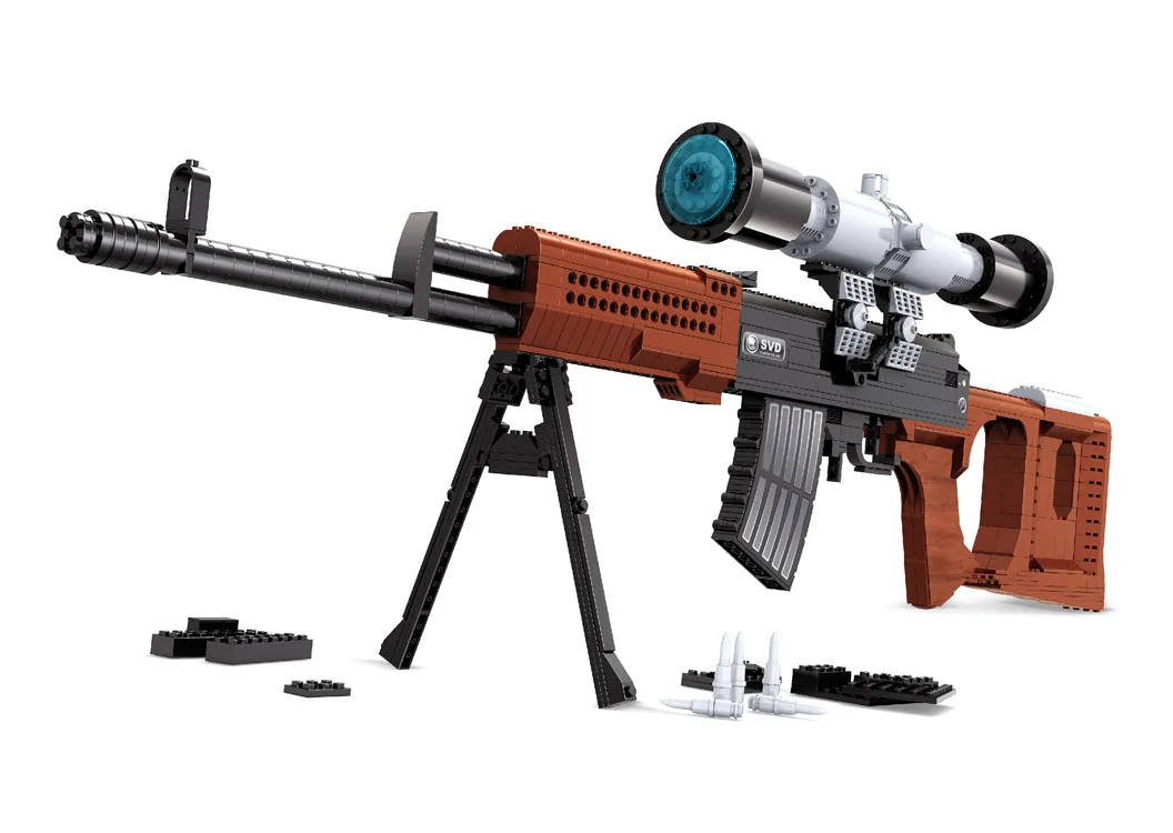 

P22803 720pcs SWAT Military Sniper Sniper Rifle GUN Weapon Arms Building Block Brick Toy
