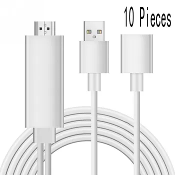 

10 pcs high quality Airplay Dock To HDMI 1080P TV Adapter Cable For Samsung Galaxy S8 S9 iphone 8 X XR XS ipad
