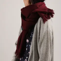 Новый стильный Як woo шарфы длинные кисточки красный цвет кашемир тканые теплая шерсть зимние модные шали для женщин студент Стиль