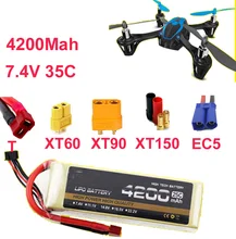 Alta taxa de bateria 2 s 7.4 v 4200 mah 35c bateria zangão aeronave li-bateria poli 35C baixa resistência fpv bateria recarregável