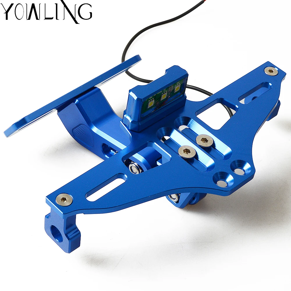 

CNC Aluminum Motorcycle Rear License Plate Mount Holder with LED Light For SUZUKI GSX-S750 GSX-S GSX 650F 750 1000 1250 1400