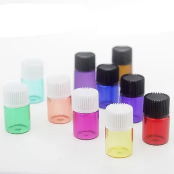

2018 New 1050pcs 2ml Mini Colorful Essential Oil Perfume Glass Bottle Refillable Travel Portable Empty Refillable Glass Containe