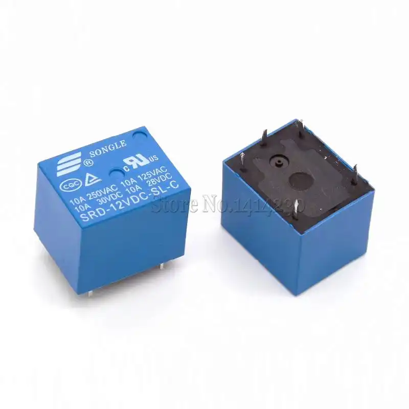 10Pcs 12V 20A DC Power Relay SRA 12VDC CL 5Pin PCB Type In stock Black