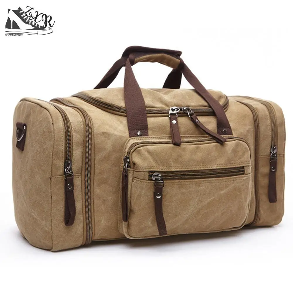 

Canvas Men Travel Bags Carry On Luggage Bags Men Women Duffel Bag Travel Tote Large Weekend Bag Overnight High Capacity