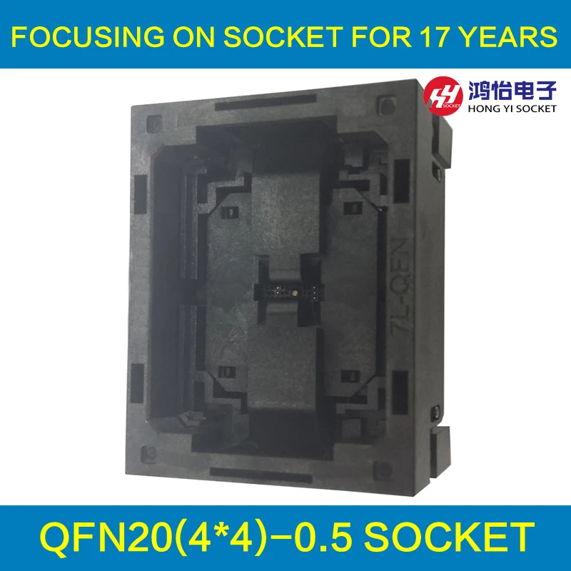 

QFN20 MLF20 WLCSP20 Burn in Socket Adapter Pitch 0.5mm IC Body Size 4x4mm NP506-020-056-C-G Open Top Test Socket