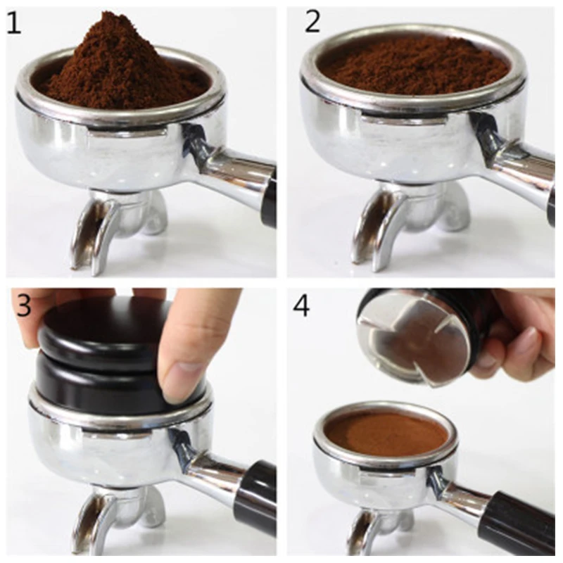 58 мм эспрессо кофе Темпер дистрибьютор инструмент для макарон кофе нивелир для портафильтр с тремя угловыми наклонами Нескользящая нить