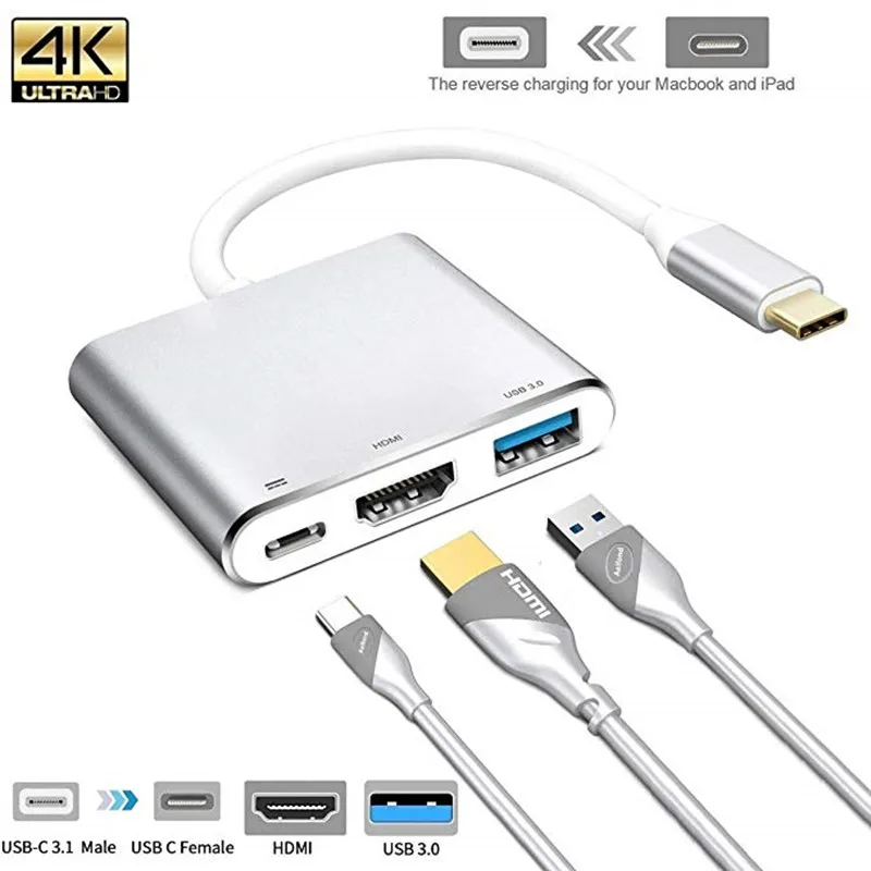 Usb c на HDMI кабель-Переходник Usb c на Hdmi 3,1 адаптер конвертер Тип c к HDMI USB 3,0 адаптер Тип-C для Apple Macbook Pro samsung s8 s9 plus note 9