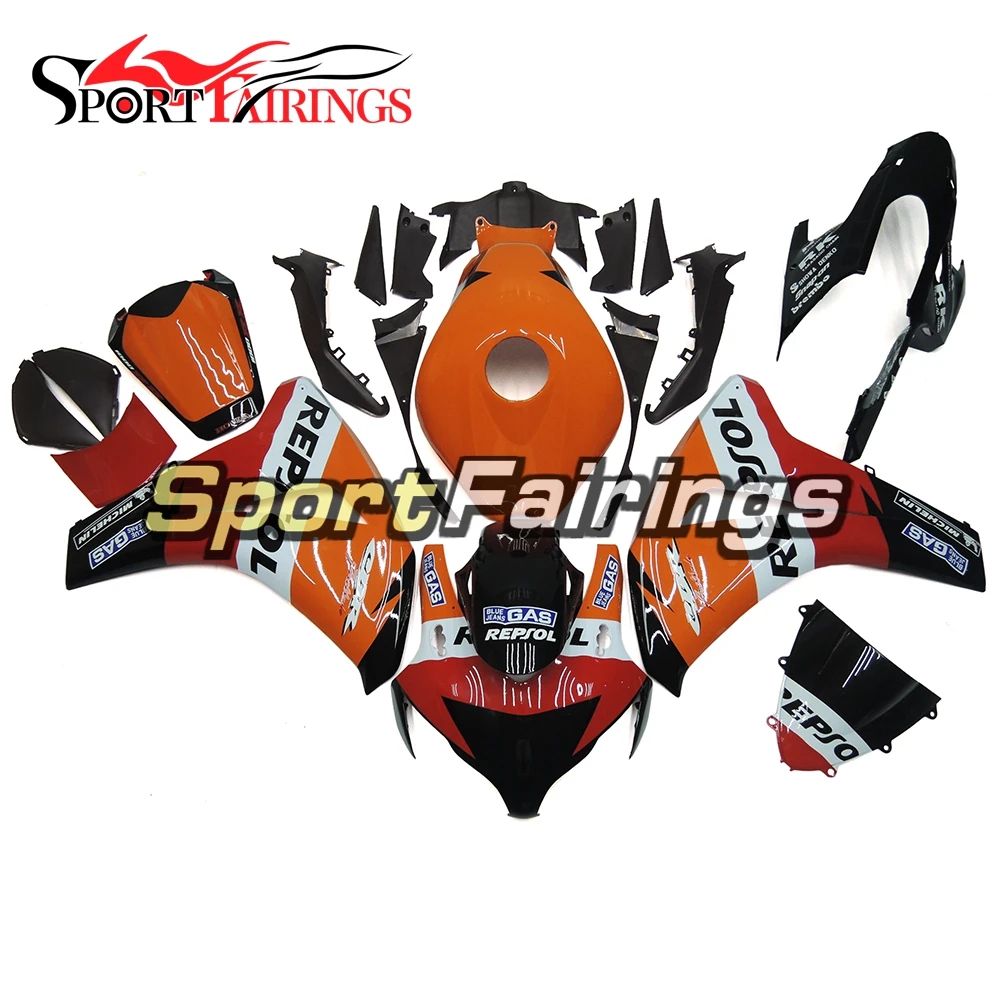 Injection ABS Motorcycle Orange Black Red Fairings For Honda CBR1000 CBR1000RR 08 09 10 11 2008