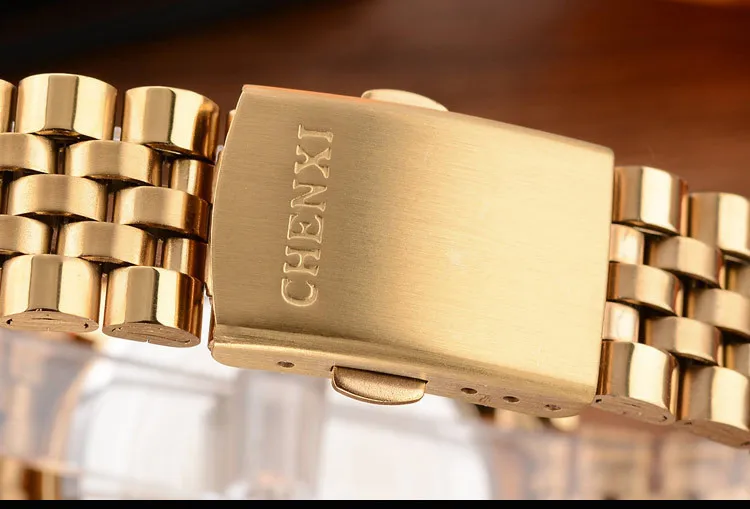 inoxidável quartzo dourado masculino relógios de pulso