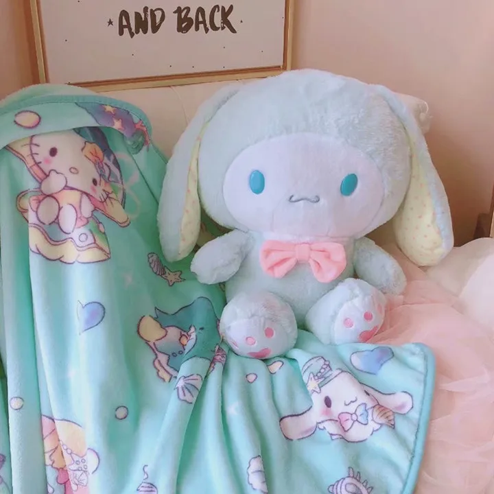 Мультфильм супер мягкий KT Cinnamoroll плюшевые коралловый флис отдых офисные подушки+ одеяло мягкая игрушка для милый подарок