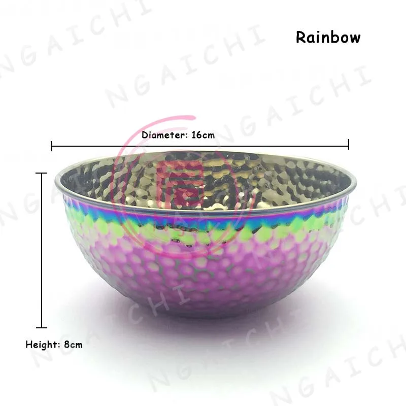 Stainless Steel Salad Rice Bowl Nontoxic Colorful Food Container Chinese Big Capacity Food Bowls Tableware Oversize Soup Bowl 19