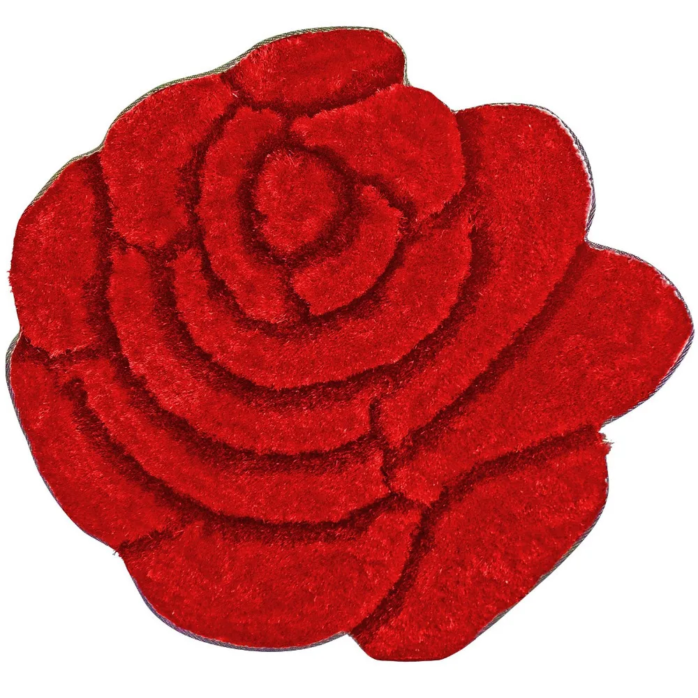 NiceRug 3d ковер 3" Диаметр лохматый и уютный красный ковер роза цветок в форме ковры украшение Свадьба спальня ковер пол мА