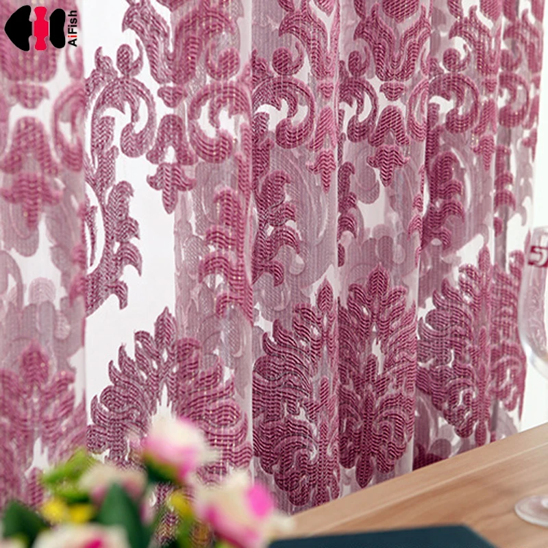 

Classic style sheer tulle curtain for living room curtains purple Curtains tulle for windows Chest of drawers for kitchen wp048C