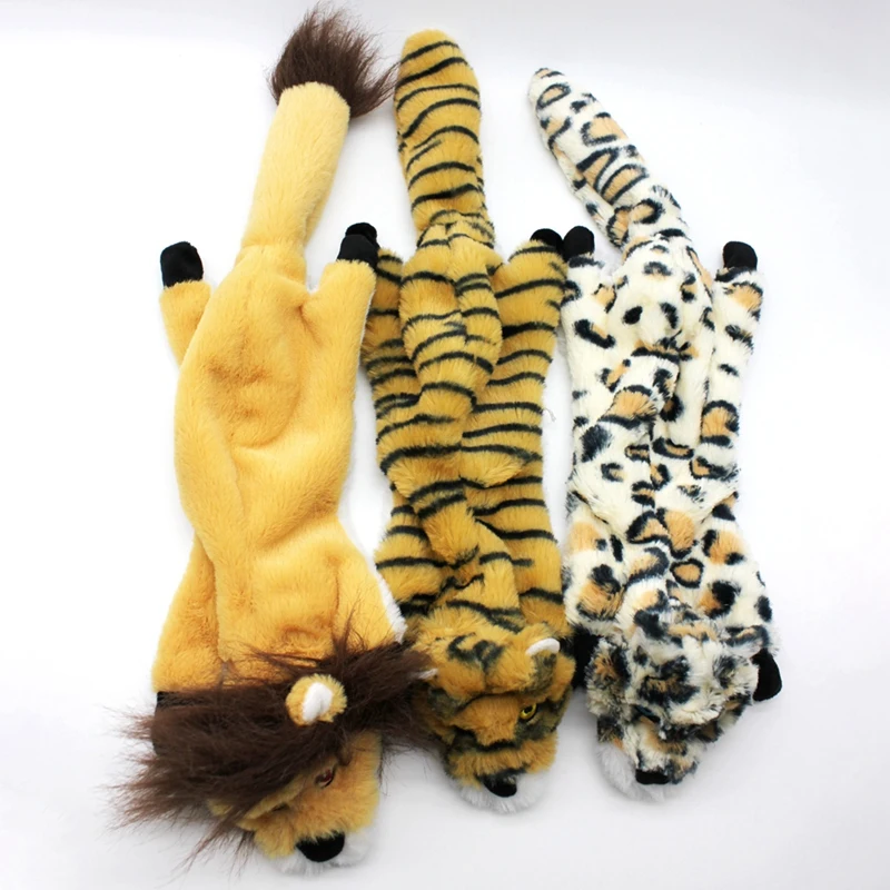 

Cute Tiger Leopard Lion Animals Pet Chew Squeaker Dog Teeth Toy Soft DogToy Bite Resistant Toy