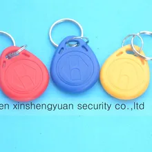 10 шт./лот 125 кГц TK4100 RFID тег проксимити-идентификатор, Токен бирка в виде брелка для ключей контроля доступа красный желтый синий