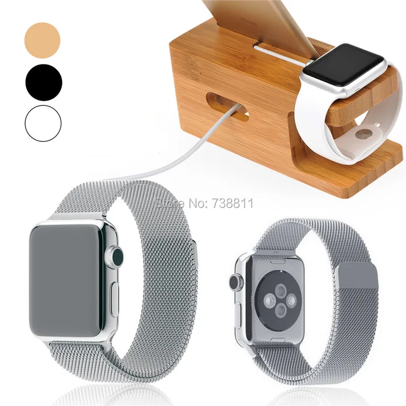 2016 Люкс Нержавеющей Стали Магнитная застежка Миланской Loop Mesh Band + SmartphoneBamboo