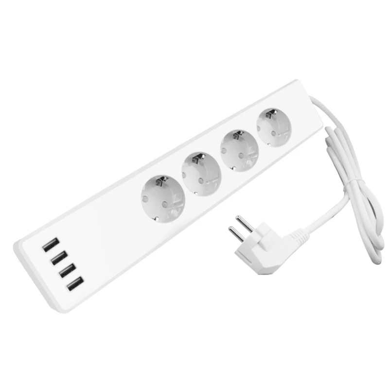 Wi-Fi USB силовая полоса Smart EU штекер переключатель перегрузки защита от перенапряжения 4 розетки 4 USB зарядное устройство Wi-Fi розетка для Alexa Google Home