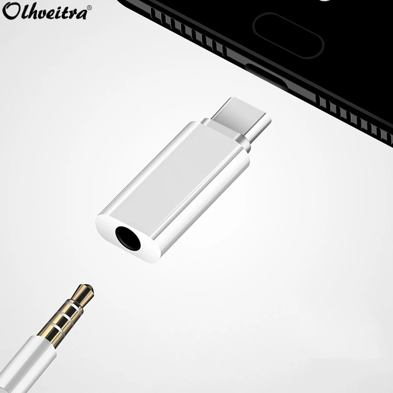 

Olhveitra USB Type C to 3.5mm Headphone Jack Audio Cable Adapter Splitter Connector For Samsung S8 Xiaomi Motorola Google Huawei