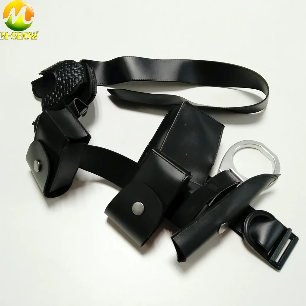  Resident Evil 2 Leon Cosplay Costume Accessories Leather Cosplay Prop Belt Kneepad Kit Halloween Costumes For Adult Men  