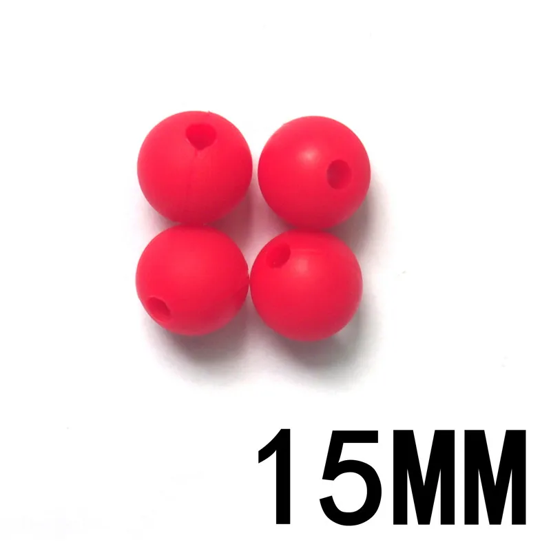 50 шт Круглые Силиконовые Прорезыватели для зубов 15 мм Детские Прорезыватели из бисера пищевые силиконовые шарики игрушки для девочек DIY ожерелье для ухода за зубами - Цвет: 04 Scarlet Red