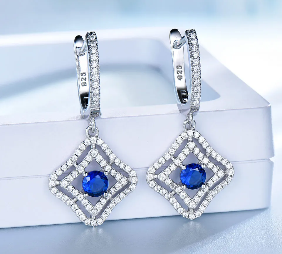 UMCHO Sapphire 925 sterling silver jewelry set for women S023S-1 (5)