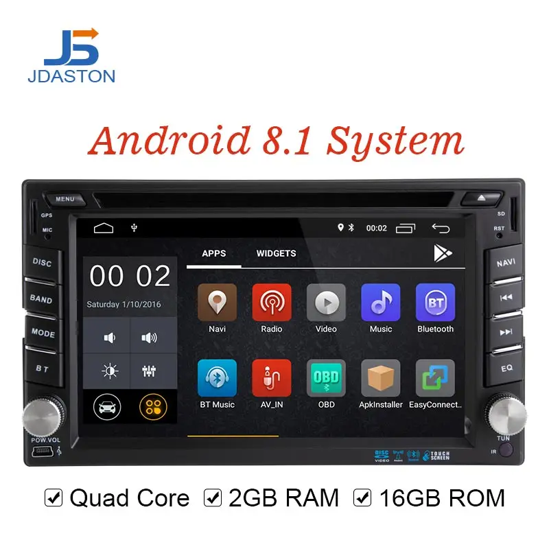 JDASTON Android 8 1 автомобильный мультимедийный плеер для Peugeot 307 Nissan Volkswagen Passat Toyota 2 Din