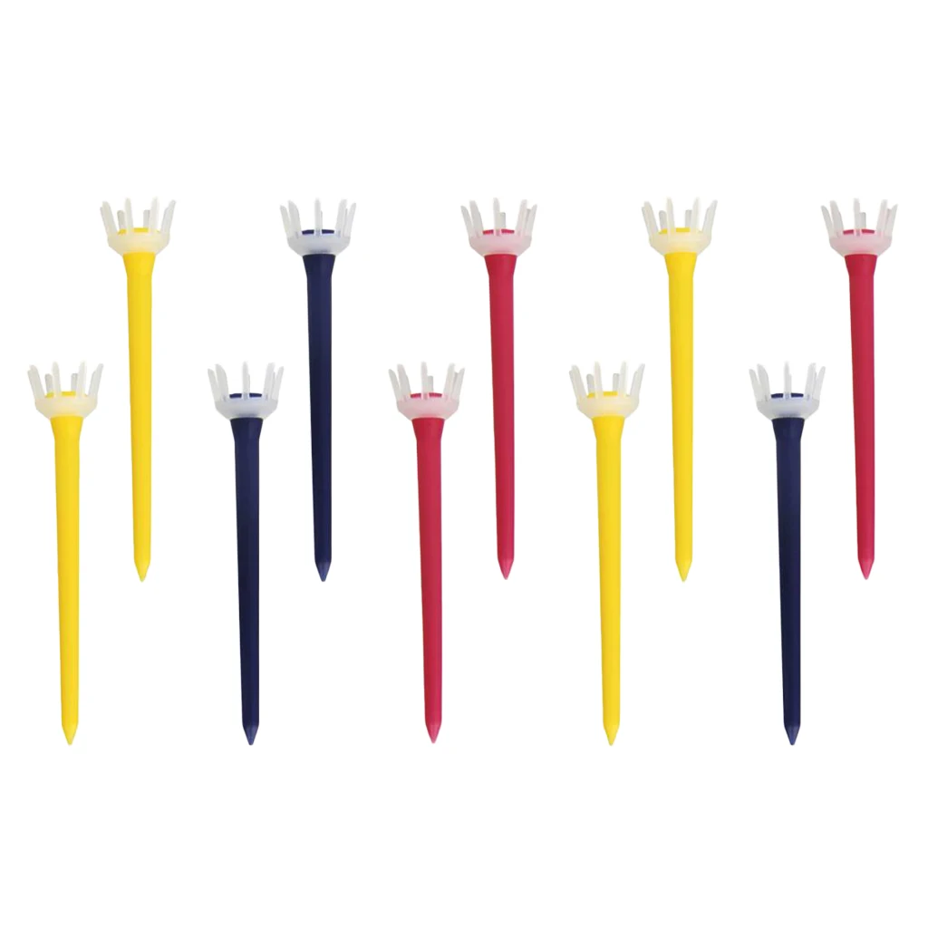 MagiDeal 10 Pieces 80/60mm PE Plastic Golf Tee Tees Club Accessories Ball Nails Holders Golf Ball Nail Holder 