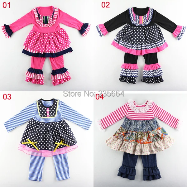 

2016 Top Sale Cloth & Girls Outfits Lace Ruffle Clothing Set Children Baby Girl Kids Party Clothes Pant Sets Free Shipping