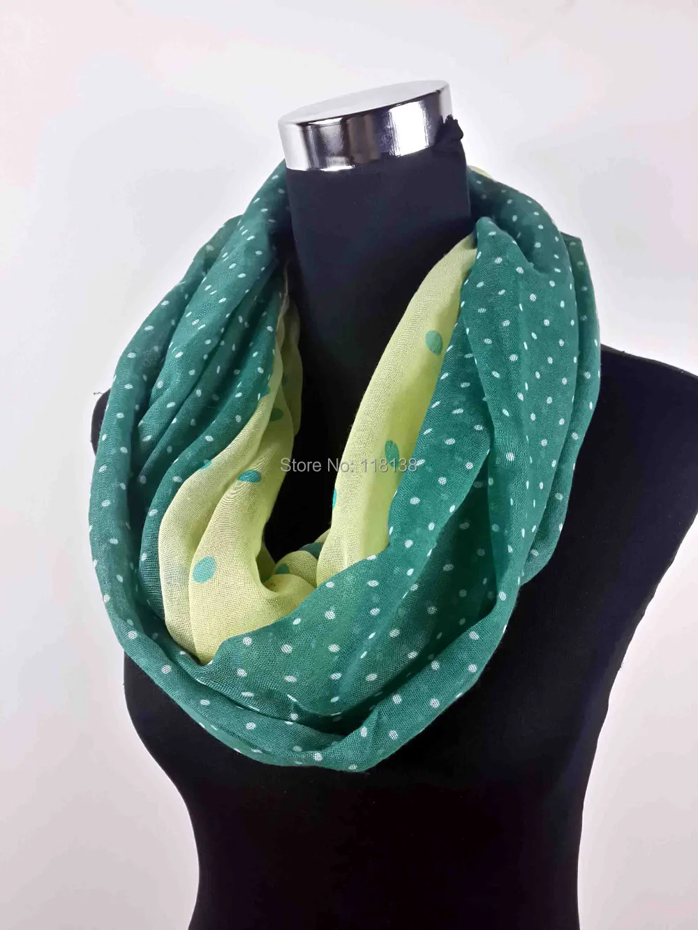 

Bio Color Polka Dots Print Infinity Scarf Snood Cowl Loop Women's Party Event Accessories Gift for Her, Free Shipping