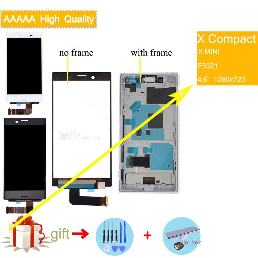 

4.6'' LCD For SONY Xperia X Compact LCD Display Touch Screen Digitizer with Frame Assembly X Mini F5321 LCD Complete Replacement