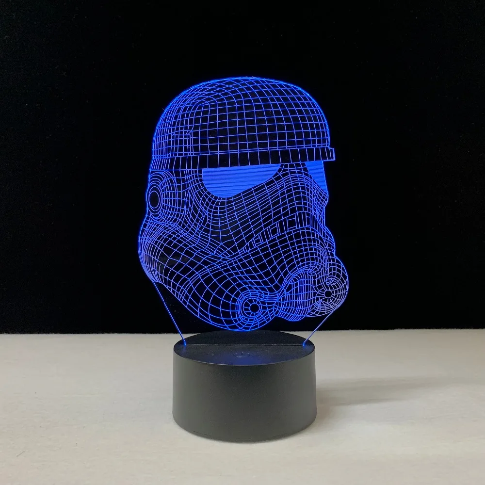 Cartoon 3D Lamp Starwars Imperial Stormtroom White Warrior Knight LED USB Mood Night Light Multicolor Chirstmas Gift Luminaria