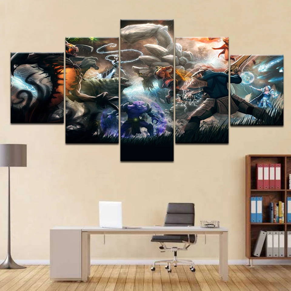 5 pieces canvas print poster wall decoration wall photo print modern Game DOTA Character oil painti