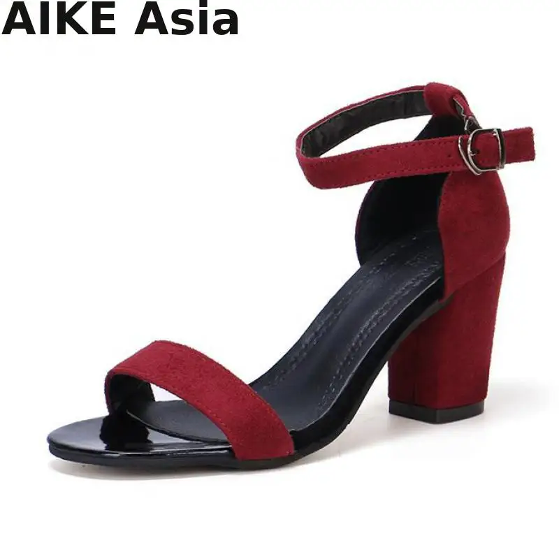 

2018 Summer Women Sandals Open Toe Women's Sandles Thick Heel Women Pumps Shoes Korean Style Gladiator Shoes High heel