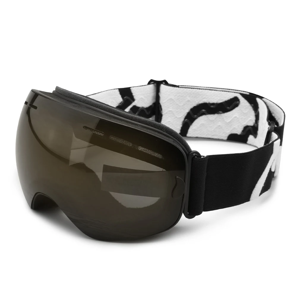 BLUERISE UV400 очки для катания на лыжах, противотуманные очки с двойными линзами, лыжные мужские и женские очки для сноуборда, лыжные очки для катания на лыжах - Цвет: Black