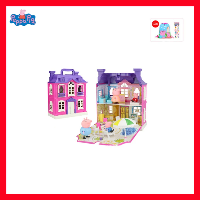 

Peppa Pig Figures Toys villa Scenes Play House Toys PVC Action Figures Family Member Peppa Pig Toy Baby Kid Birthday Gift