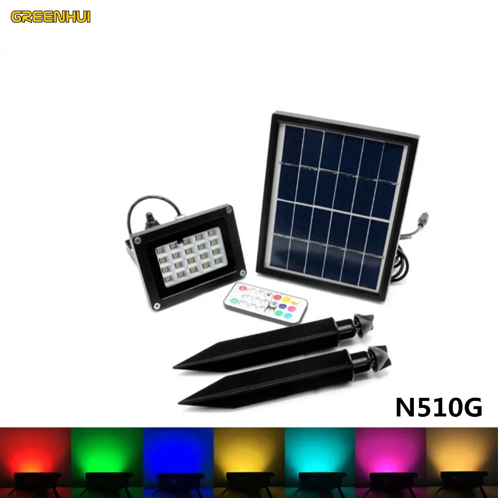 

New 20LED Remote controlled discoloration solar powered solar flood lights outdoor wall light waterproof for garden decoration