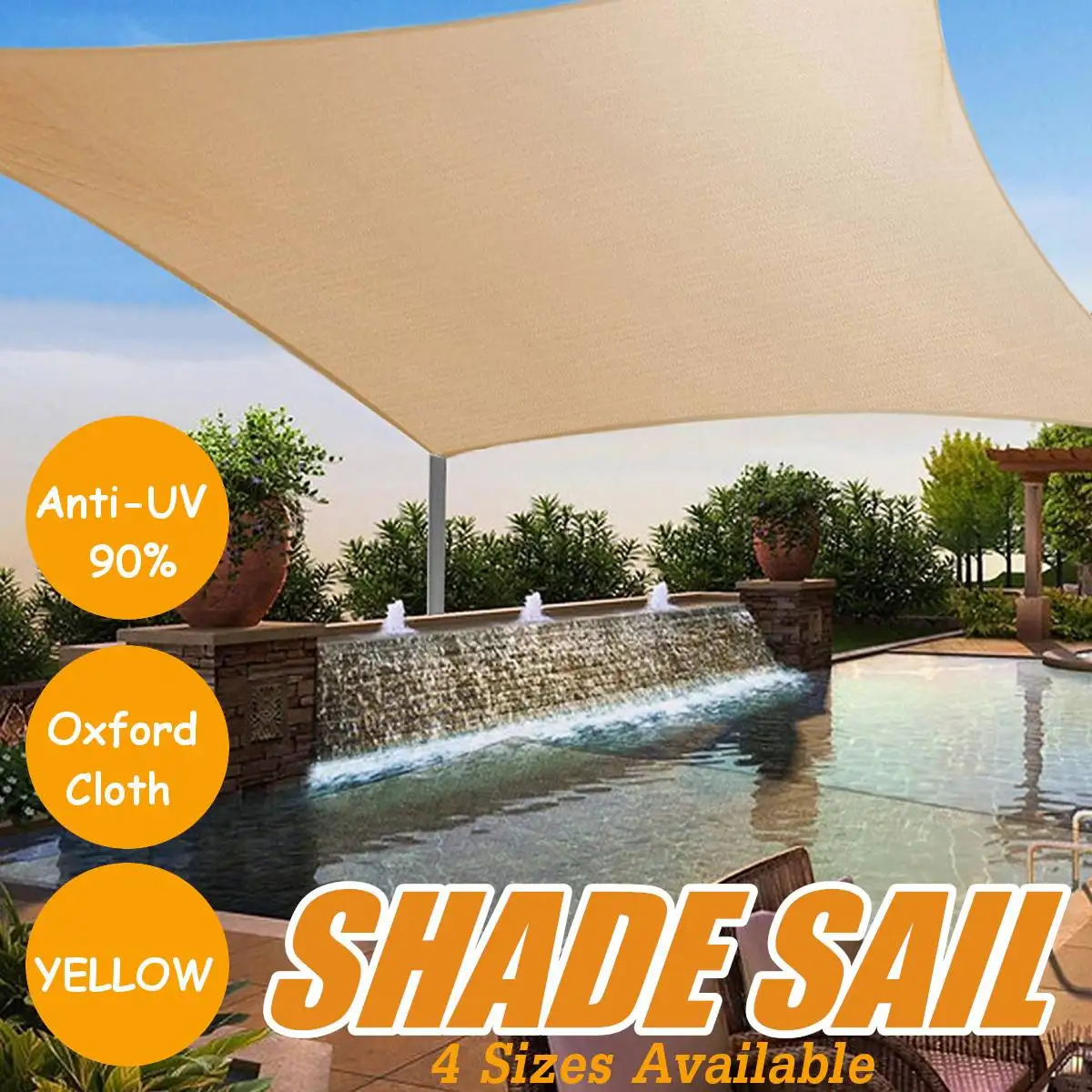

Triangle Square UV Protection 90% Waterproof Oxford Cloth Outdoor Sun Sunscreen Shade Sails Net Canopies Yard Garden Encrypted