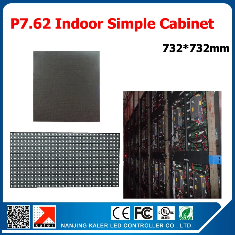 

P7.62 full color LED display screen 732*732mm display cabinet,Support video, animation, images, text display, etc.