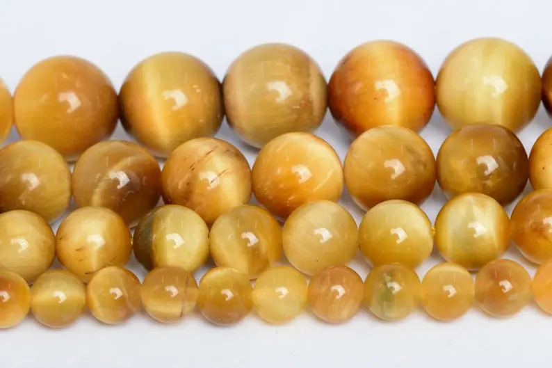Golden Tiger Eye Gemstone AAA Yellow Round 4mm Loose Beads2