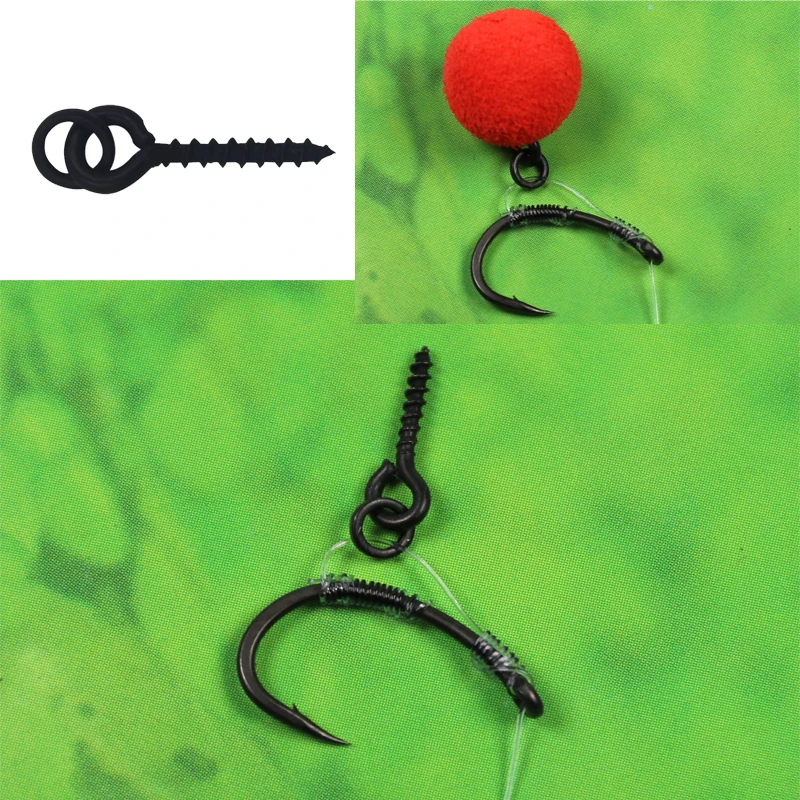 

Bimoo 10pcs Carp Fishing Boilie Screw Peg with Ring Swivel Chod Rig Terminal Tackle Accessories Bait Holder