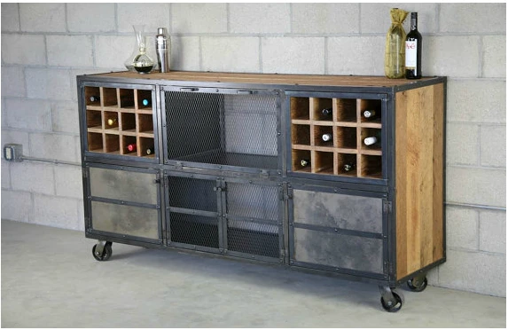Loft Do The Old Wrought Iron Wine Racks Storage Cabinets Wood Loft Do The Old Wrought Iron Wine Racks Storage Cabinets Wood Pulley Cafe Bar Sideboard Cabinet